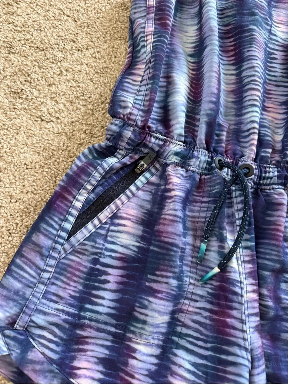 Athleta Girls' Multicolor Purple Blue Tie-Dye Romper Size Small / 7